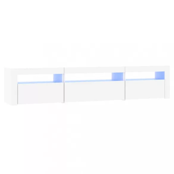 fehér TV-szekrény LED-lámpákkal 195x35x40 cm