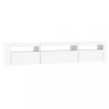 fehér TV-szekrény LED-lámpákkal 195x35x40 cm
