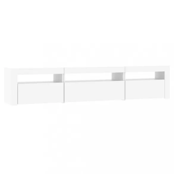 fehér TV-szekrény LED-lámpákkal 195x35x40 cm