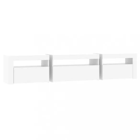 fehér TV-szekrény LED-lámpákkal 195x35x40 cm