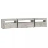 betonszürke TV-szekrény LED lámpákkal 195x35x40 cm