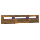 füstös tölgy színű TV-szekrény LED-világítással 195x35x40 cm