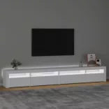 fehér TV-szekrény LED-lámpákkal 270x35x40 cm