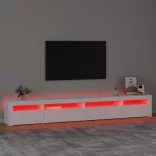 fehér TV-szekrény LED-lámpákkal 270x35x40 cm