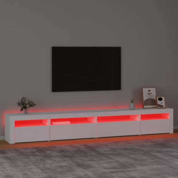 fehér TV-szekrény LED-lámpákkal 270x35x40 cm