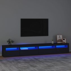 fekete TV-szekrény LED-világítással 270x35x40 cm