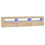 sonoma tölgy színű TV-szekrény LED-lámpákkal 180x35x40 cm