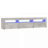betonszürke TV-szekrény LED lámpákkal 180x35x40 cm