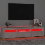 betonszürke TV-szekrény LED lámpákkal 180x35x40 cm