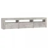 betonszürke TV-szekrény LED lámpákkal 180x35x40 cm