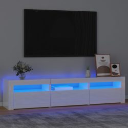   magasfényű fehér TV-szekrény LED lámpákkal 180x35x40 cm