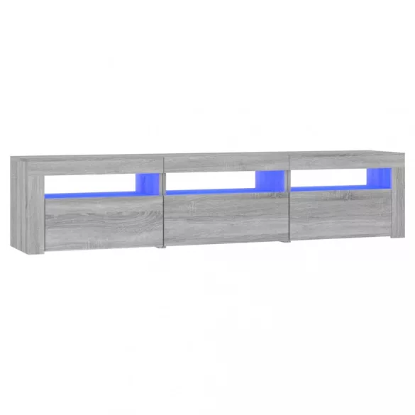 szürke sonoma színű TV-szekrény LED-lámpákkal 180x35x40 cm