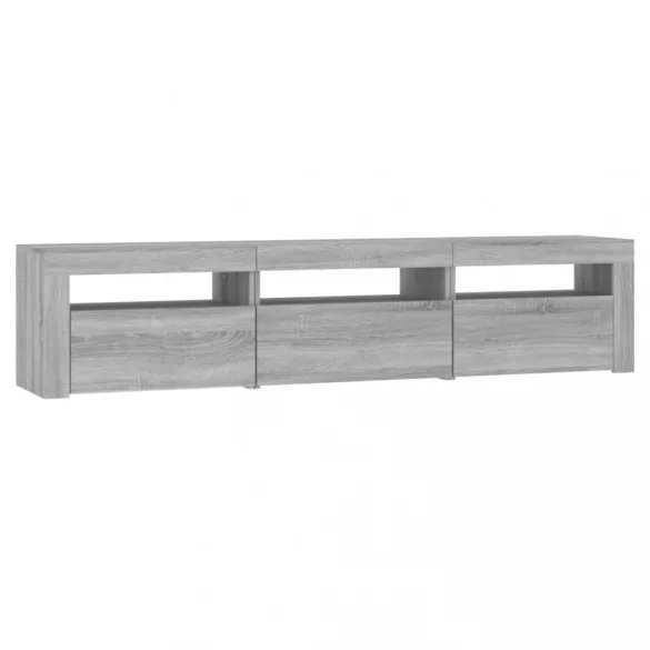szürke sonoma színű TV-szekrény LED-lámpákkal 180x35x40 cm