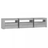 szürke sonoma színű TV-szekrény LED-lámpákkal 180x35x40 cm