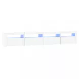 fehér TV-szekrény LED-lámpákkal 240x35x40 cm