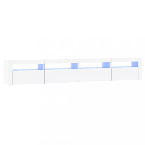 fehér TV-szekrény LED-lámpákkal 240x35x40 cm