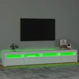 fehér TV-szekrény LED-lámpákkal 240x35x40 cm