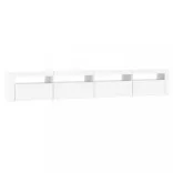 fehér TV-szekrény LED-lámpákkal 240x35x40 cm