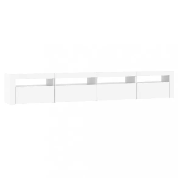 fehér TV-szekrény LED-lámpákkal 240x35x40 cm