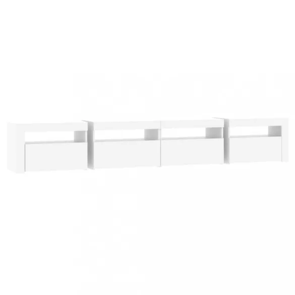 fehér TV-szekrény LED-lámpákkal 240x35x40 cm