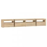 sonoma tölgy színű TV-szekrény LED-lámpákkal 240x35x40 cm