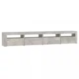 betonszürke TV-szekrény LED-lámpákkal 240x35x40 cm
