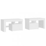 2 db fehér színű LED-lámpás éjjeliszekrény 70x36,5x40 cm