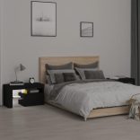 2 db fekete színű LED-lámpás éjjeliszekrény 70x36,5x40 cm