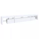 fehér TV-szekrény LED-lámpákkal 260x36,5x40 cm