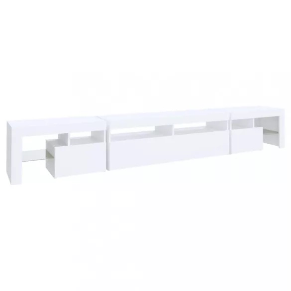 fehér TV-szekrény LED-lámpákkal 260x36,5x40 cm