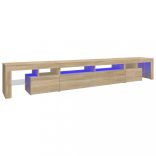 sonoma tölgy színű TV-szekrény LED-lámpákkal 260x36,5x40 cm