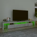 betonszürke TV-szekrény LED lámpákkal 260x36,5x40 cm