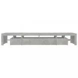 betonszürke TV-szekrény LED lámpákkal 260x36,5x40 cm