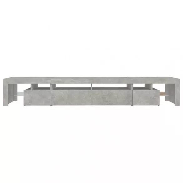 betonszürke TV-szekrény LED lámpákkal 260x36,5x40 cm