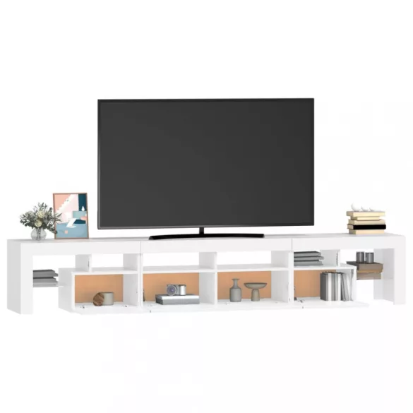 fehér TV-szekrény LED-lámpákkal 230x36,5x40 cm