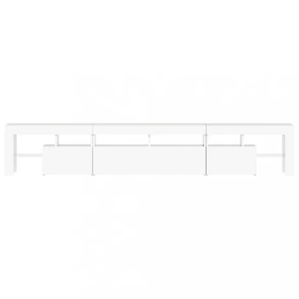 fehér TV-szekrény LED-lámpákkal 230x36,5x40 cm