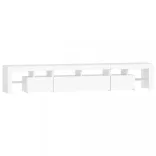 fehér TV-szekrény LED-lámpákkal 230x36,5x40 cm