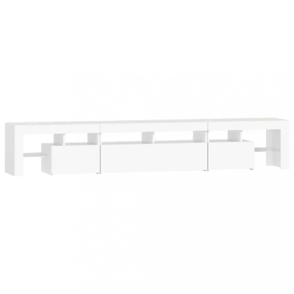 fehér TV-szekrény LED-lámpákkal 230x36,5x40 cm