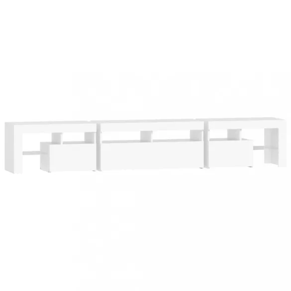 fehér TV-szekrény LED-lámpákkal 230x36,5x40 cm