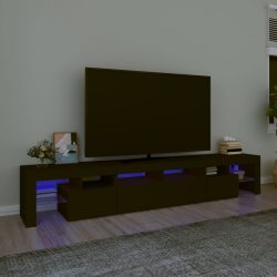 fekete TV-szekrény LED-világítással 230x36,5x40 cm