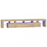 sonoma tölgy színű TV-szekrény LED-lámpákkal 230x36,5x40 cm