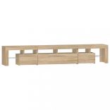 sonoma tölgy színű TV-szekrény LED-lámpákkal 230x36,5x40 cm