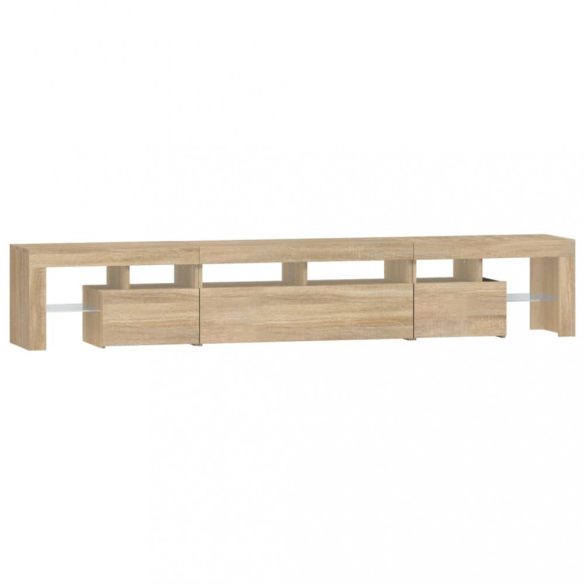 sonoma tölgy színű TV-szekrény LED-lámpákkal 230x36,5x40 cm