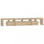 sonoma tölgy színű TV-szekrény LED-lámpákkal 230x36,5x40 cm