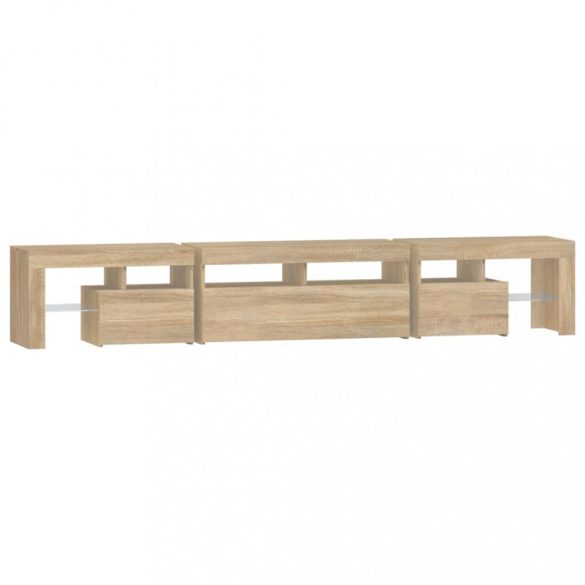 sonoma tölgy színű TV-szekrény LED-lámpákkal 230x36,5x40 cm