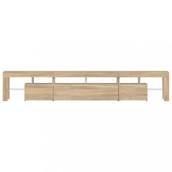 sonoma tölgy színű TV-szekrény LED-lámpákkal 230x36,5x40 cm