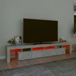 betonszürke TV-szekrény LED lámpákkal 230x36,5x40 cm