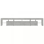 betonszürke TV-szekrény LED lámpákkal 230x36,5x40 cm
