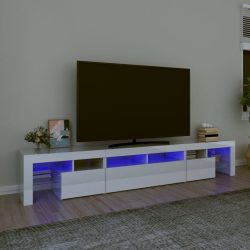   magasfényű fehér TV-szekrény LED lámpákkal 230x36,5x40 cm