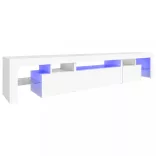 fehér TV-szekrény LED-lámpákkal 215x36,5x40 cm